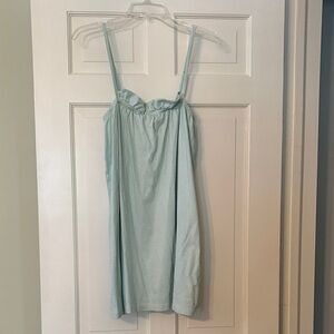 LAKE pajamas: strappy nightgown in green & white stripes